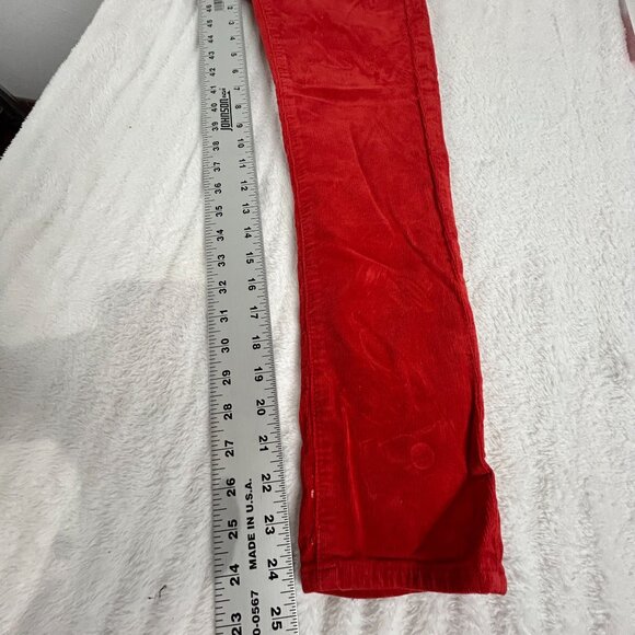 AG Adriano Goldschmied Stevie Ankle Petite Slim Straight Corduroy Pants 25R Red - Picture 9 of 10